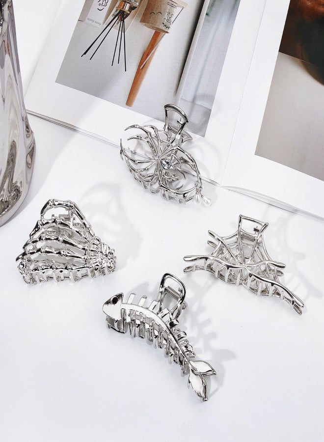 Fensong 4 Pcs Metal Spider Hair Claw Clips for Women, Gothic Hair Accessories with Spiders, Edgy Dark Hair Clips, Unique Gifts for Women,Suitable for Daily Use and Parties - Image 4
